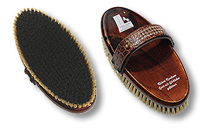 horse grooming brush with croco-Swarovski-belt