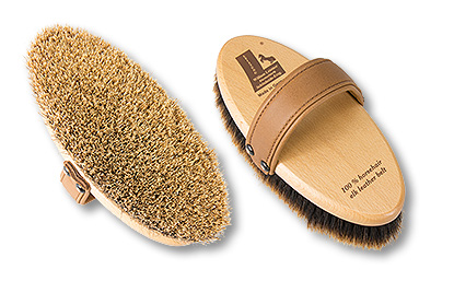 body brush for horses with elk leather belt