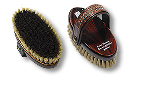 horse head brush with croco leather belt with Swarovski Elements
