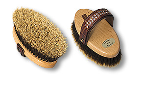 horse head brush with croco leather ble twith Swarovski crystals