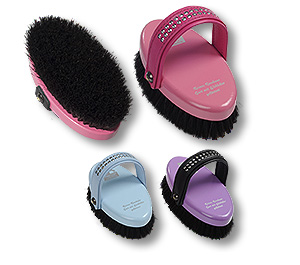 horse head brush with nappa leather with Swarovski Elements