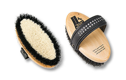 horse head brush Ultimate with elkleather belt swarovski