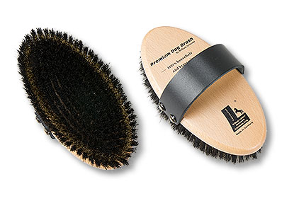 Premium dog brush medium horsehair brass wire